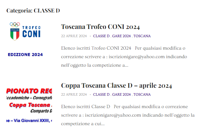 TROFEO CONI E COPPA TOSCANA CLASSE D